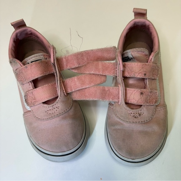 2/$20 Vans Size 8 Toddler Pink Velcro Sneakers Slip On Running Shoes Non-Marking - Picture 6 of 9